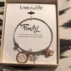 Stainless steel family bangle bracelet NWT